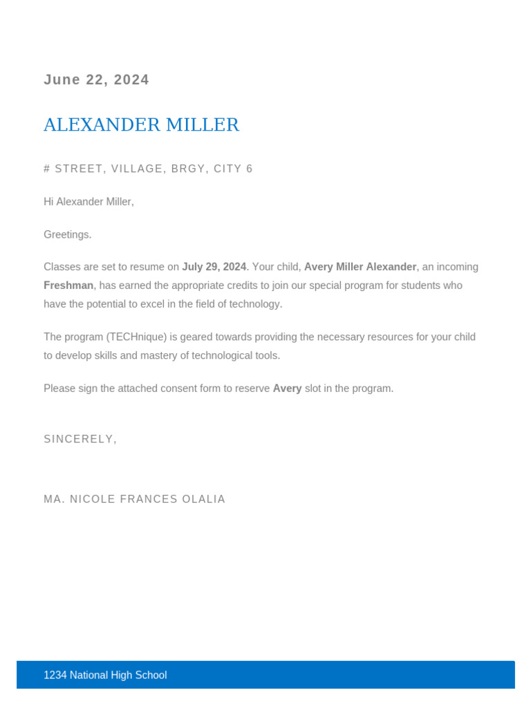 Sample Letter | PDF