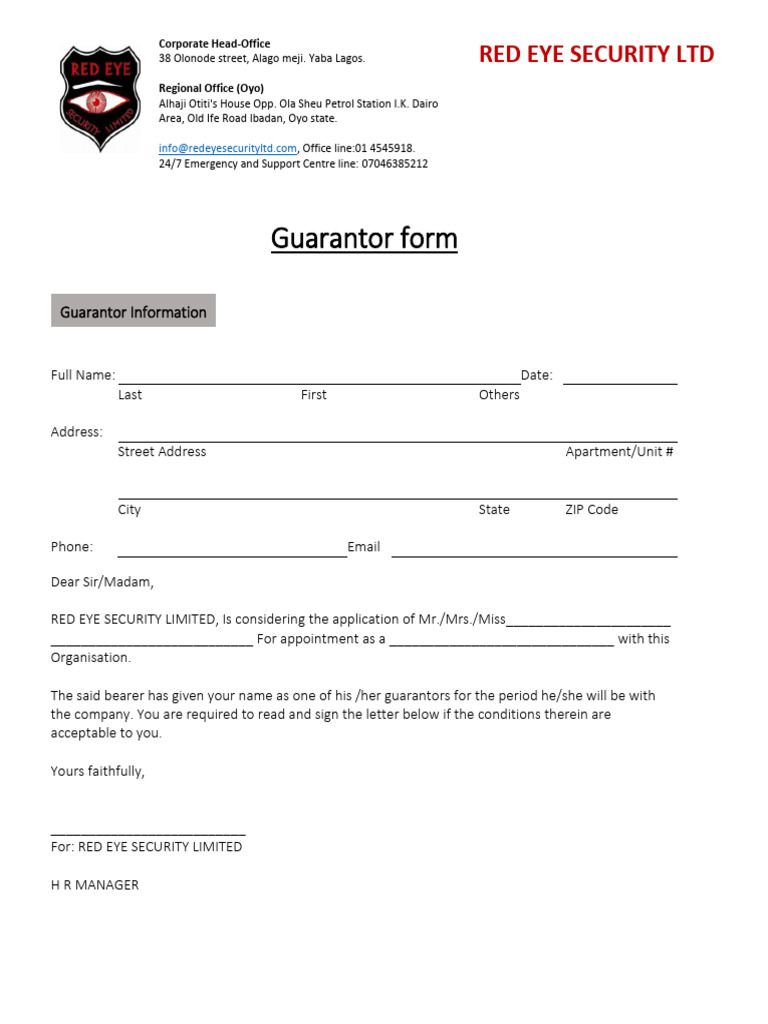 Guarantor Form | PDF