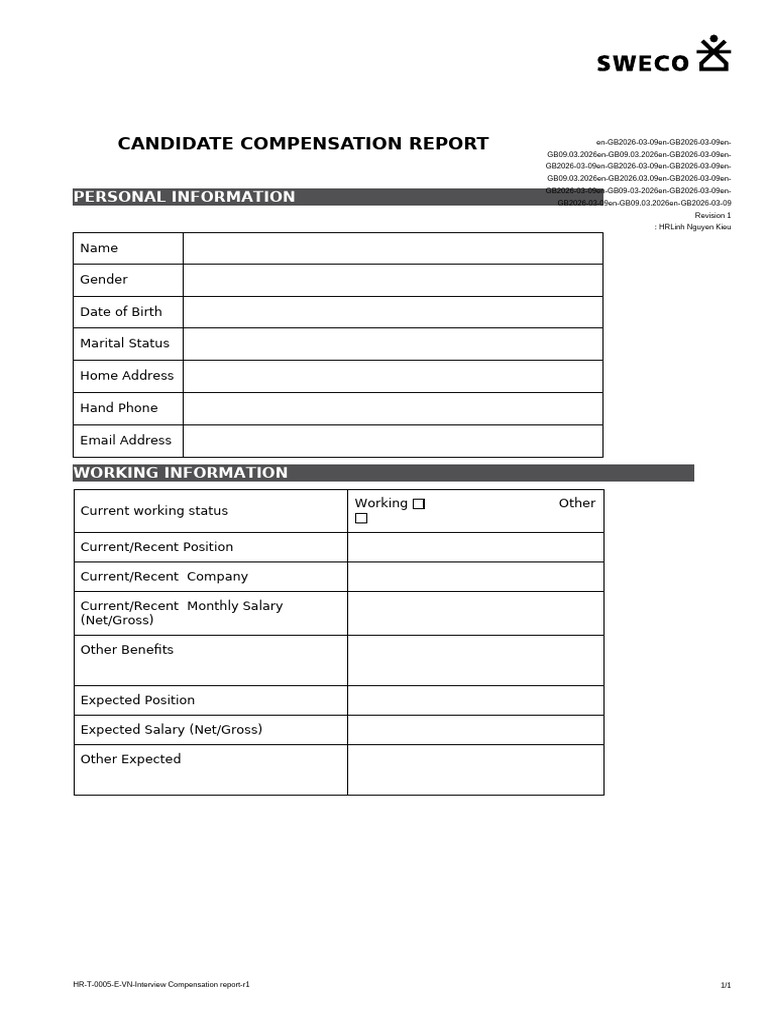 HR T 0005 E VN Interview Compensation Report r1 | PDF