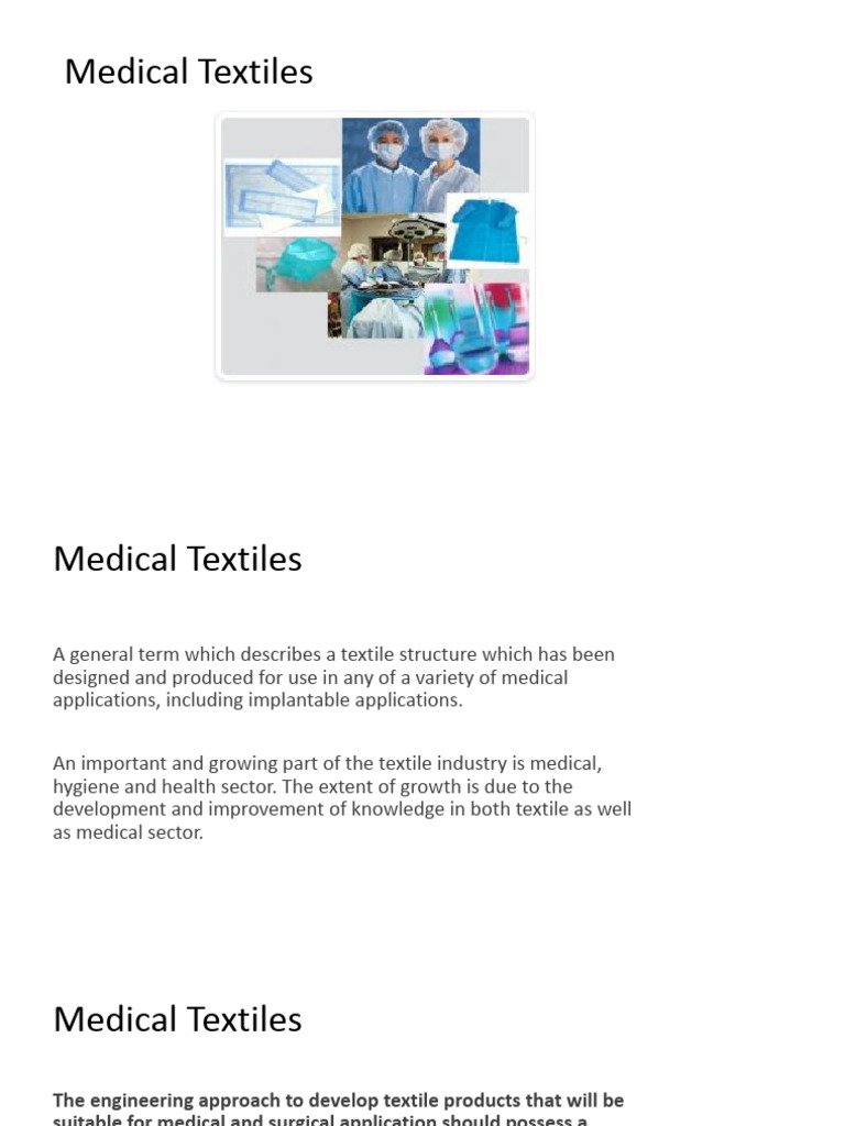 Medical Textiles Part-1 | PDF | Fibers | Materials