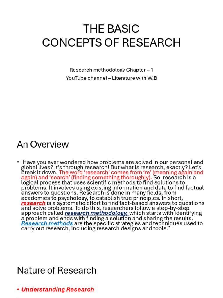 Research Methodology - Chap 1 | PDF | Methodology | Knowledge