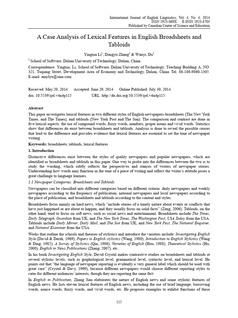 A Case Analysis of Lexical Features in English Bro | PDF | Word ...