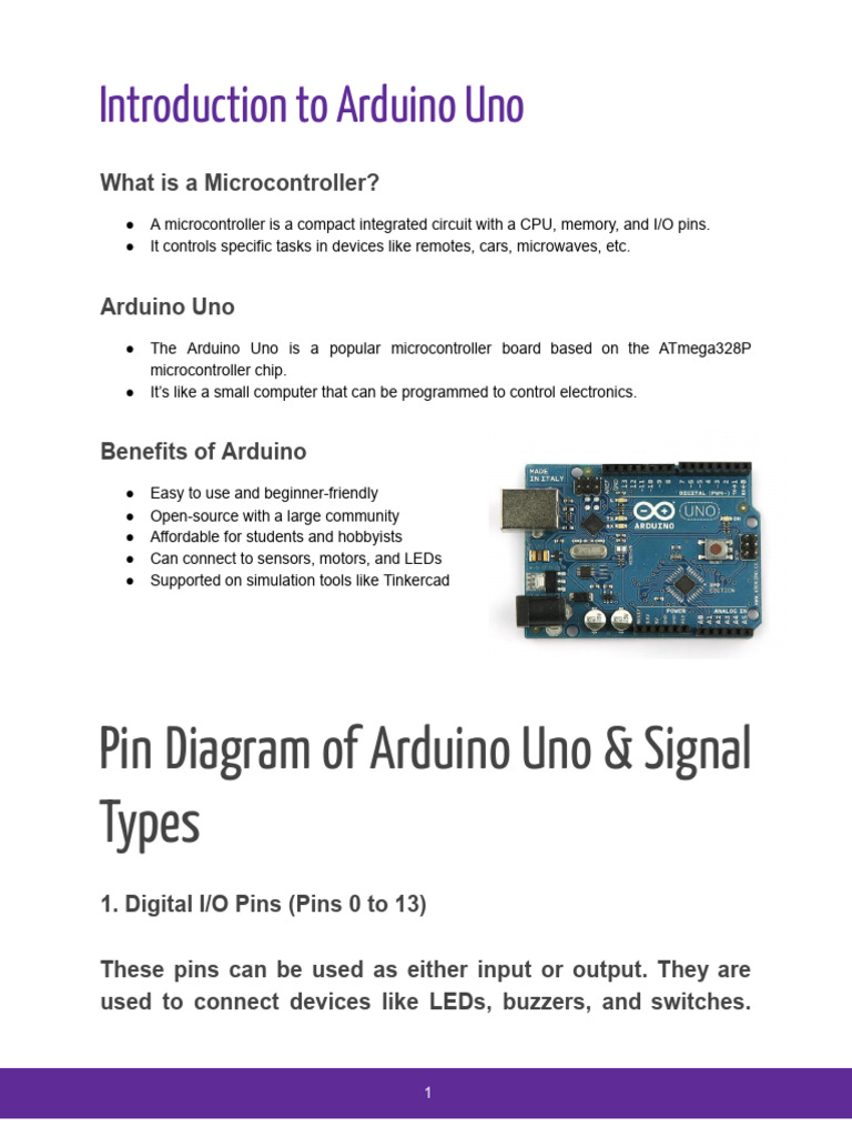 Class-VII - Arduino Uno - Notes | PDF | Arduino | Microcontroller