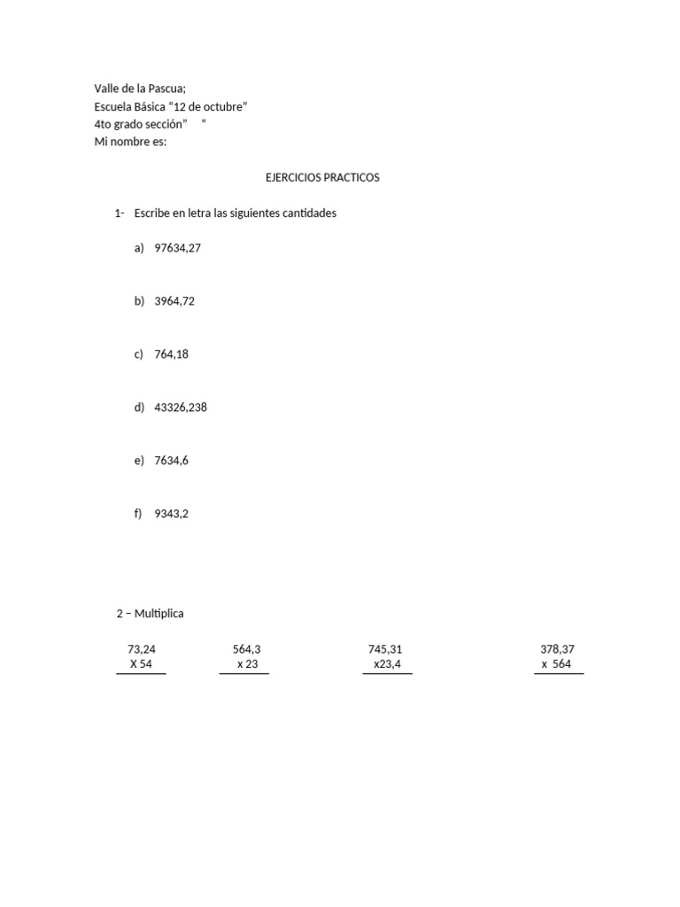 Prueba de Matematica 2do Momento | PDF