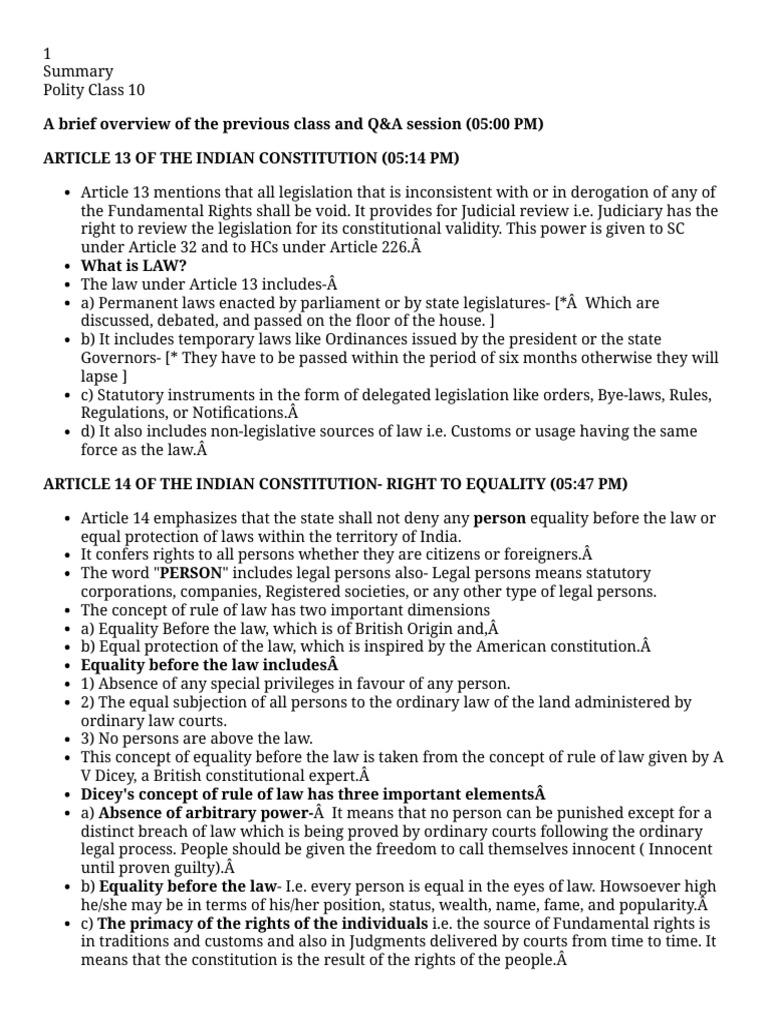 17. Polity Class 10 - 230323.HTML | PDF | Rule Of Law | Sovereign Immunity