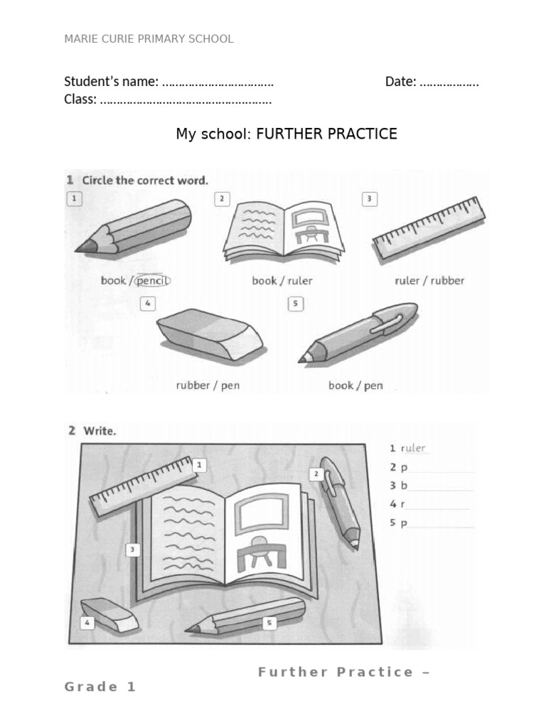 Worksheet Grade 1 | PDF