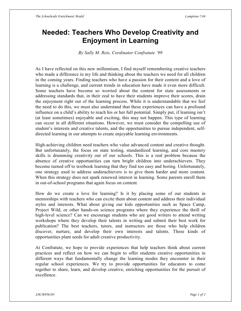 Nurturing Creativity in Education | PDF | Creativity | Learning