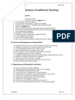 E01 - Some Indicators of Ineffective Teaching