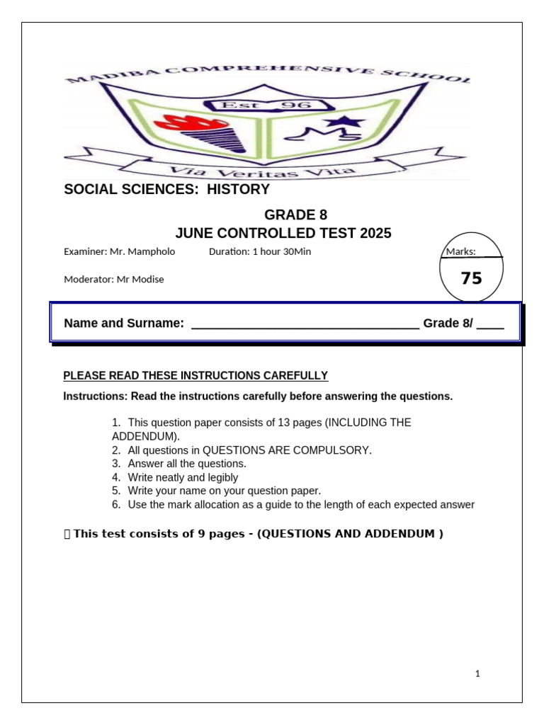 History June Controlled Test | PDF | Migrant Worker | Industrial Revolution