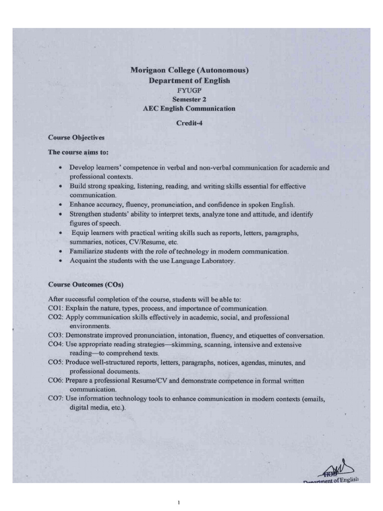 Sem 2 Aec Syllabus Mc(a) (1) | PDF
