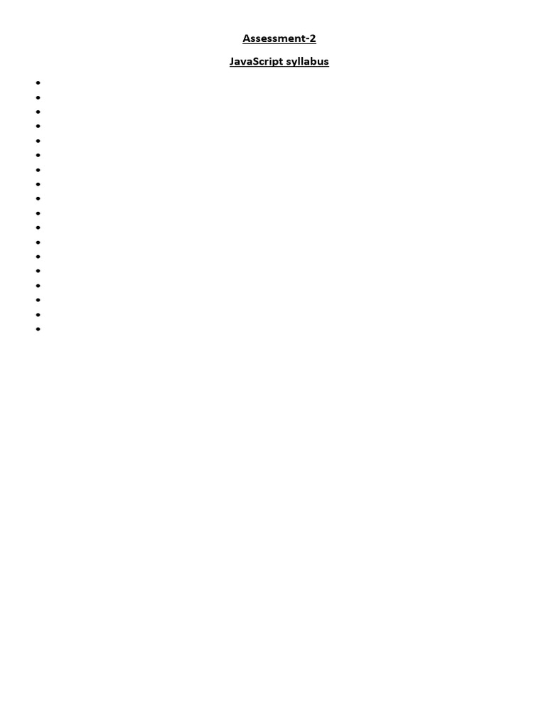 Javascript Syllabus | PDF