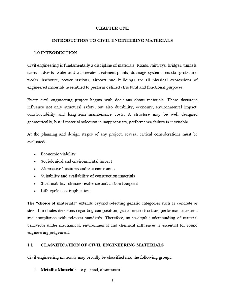 CHAPTER ONE 2026 | PDF | Strength Of Materials | Deformation (Engineering)