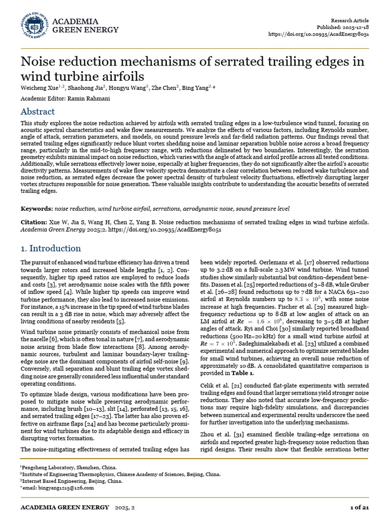 Noise Reduction Mechanisms of Serrated Trailing Edges in Wind Turbine ...