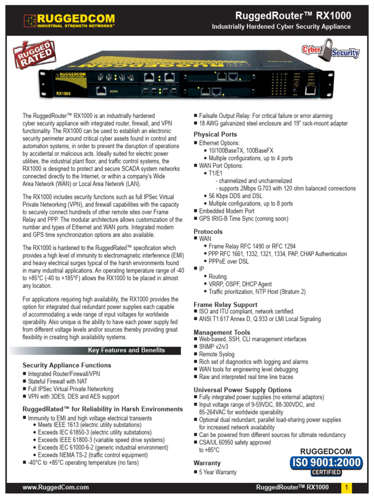 RuggedCom RuggedRouter RX1000 | PDF | Computer Network | Virtual ...