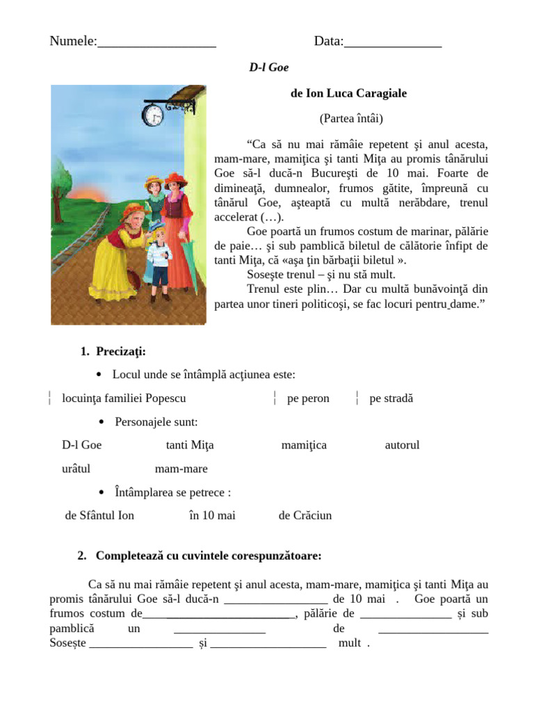 Dl Goe de i.l. Caragiale 3 Fise | PDF