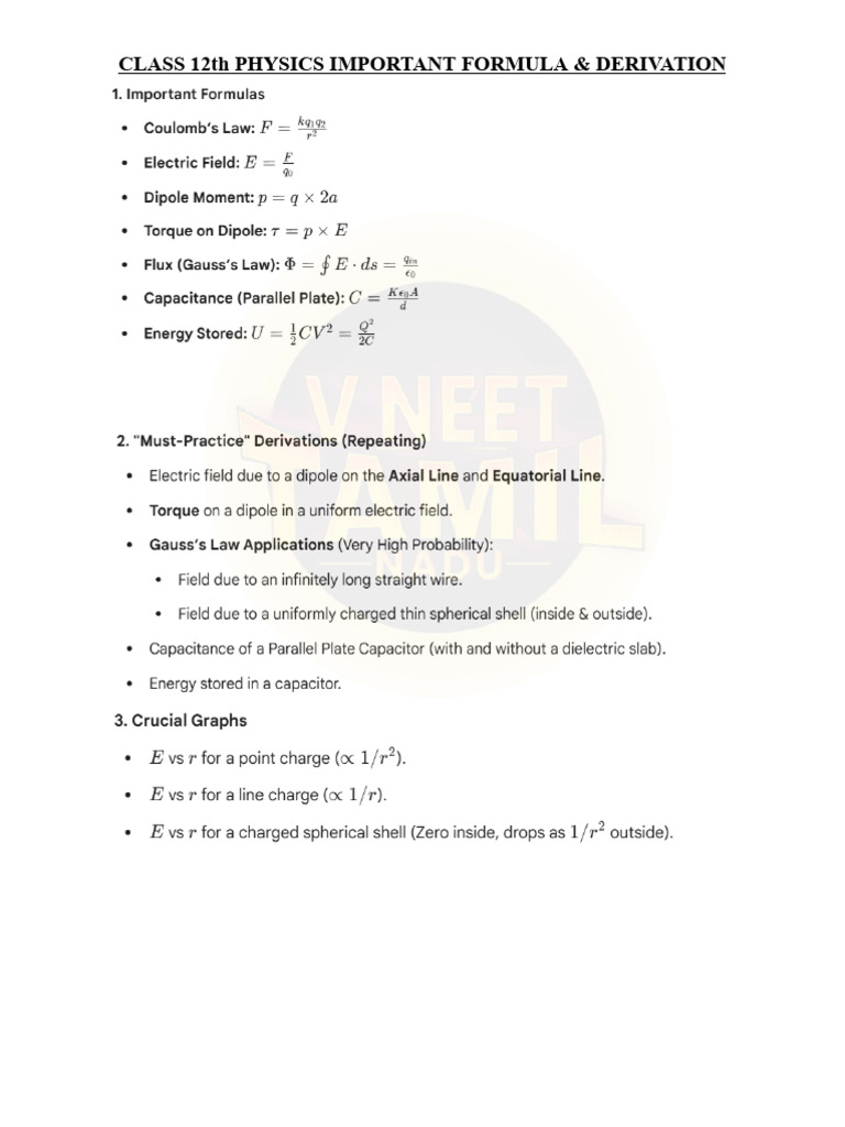 Physics All Imp Derivations | PDF