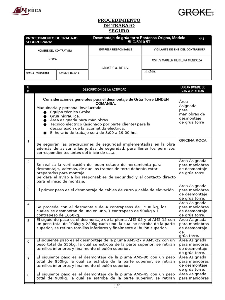 MTS 5LC 5010 DESMONTAJE.docx | PDF