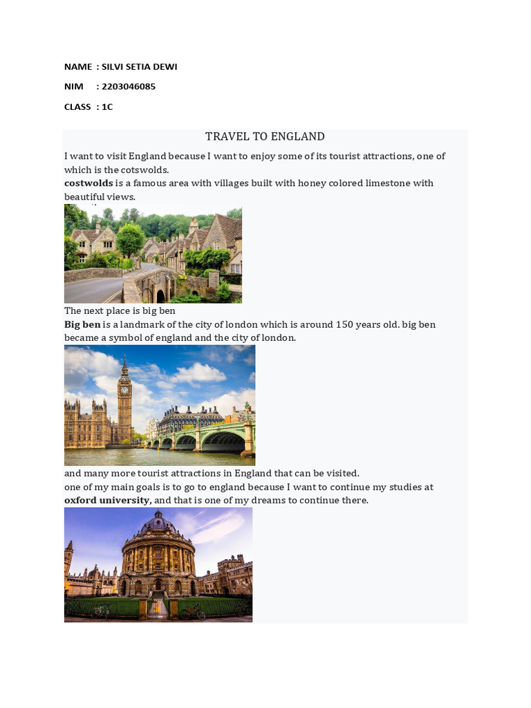 Travel to England | PDF