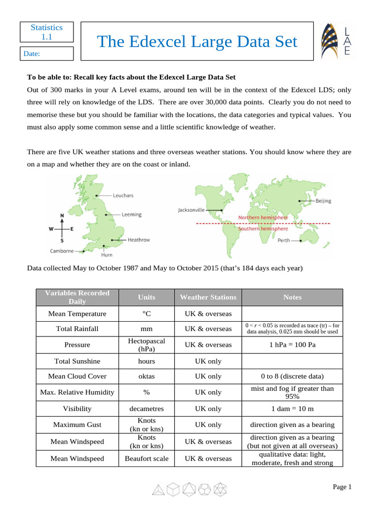 S1.1 The Large Data Set | PDF | Data | Knowledge