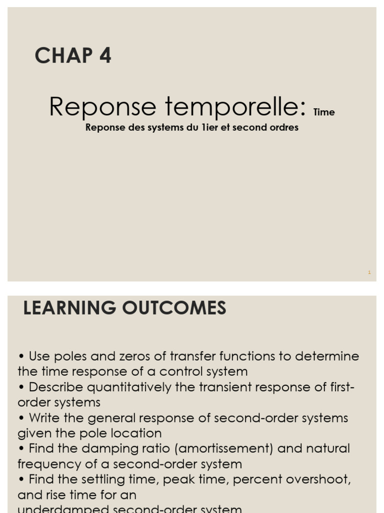 Chap 4-Time Response | PDF | Damping | System