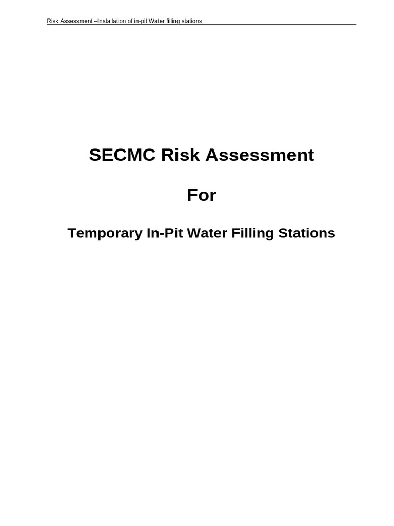 RA in-Pit Water Filling Station | PDF | Risk Assessment | Crane (Machine)
