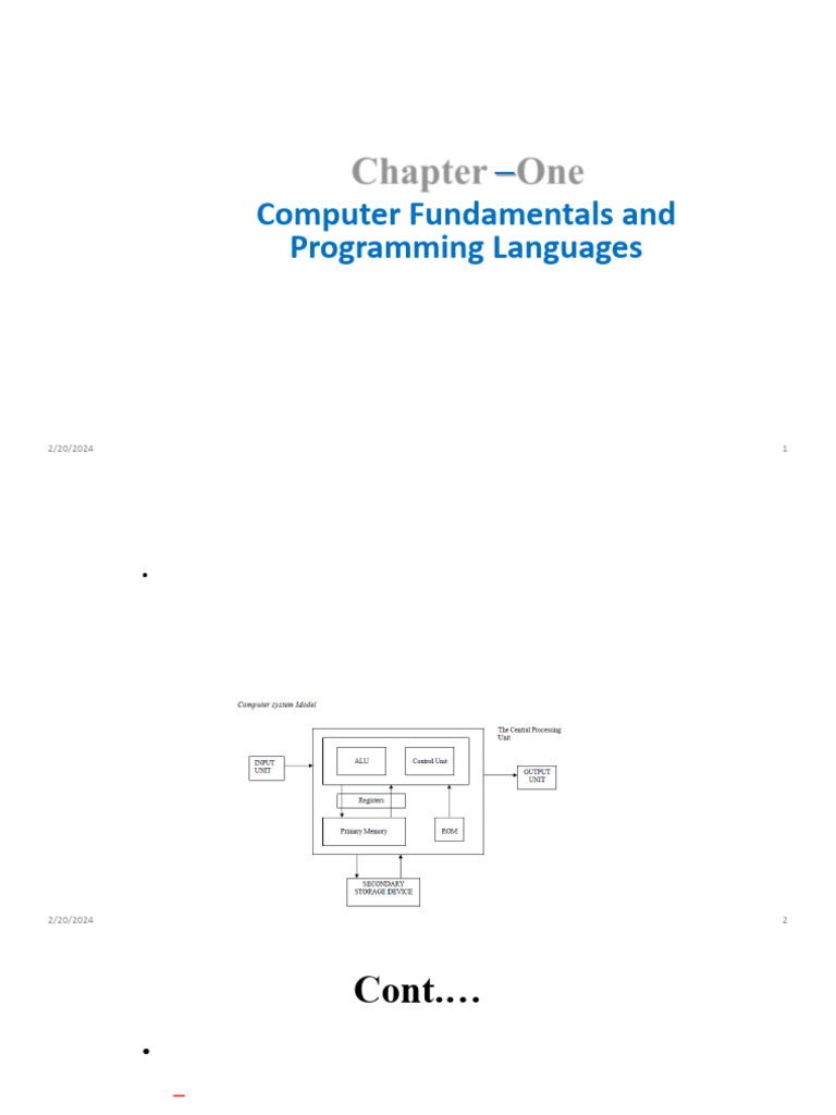 Computer pro chapter 1 - Copy | PDF | Assembly Language | Programming ...