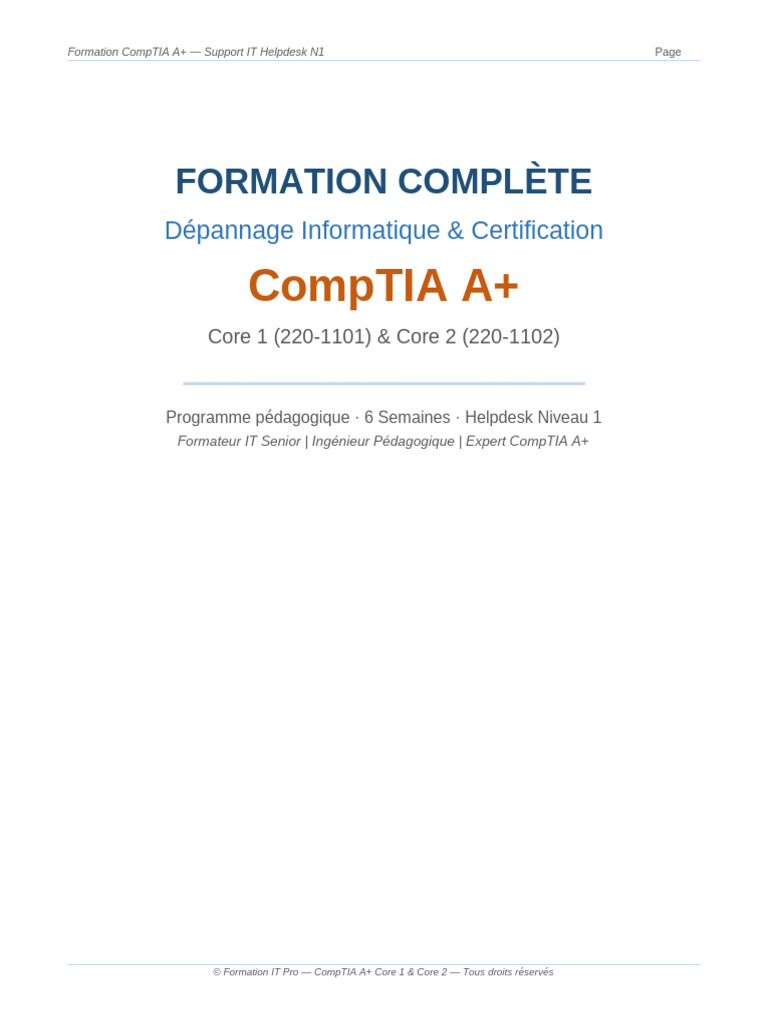 Formation CompTIA A+ 6semaines | PDF | Système de noms de domaines ...