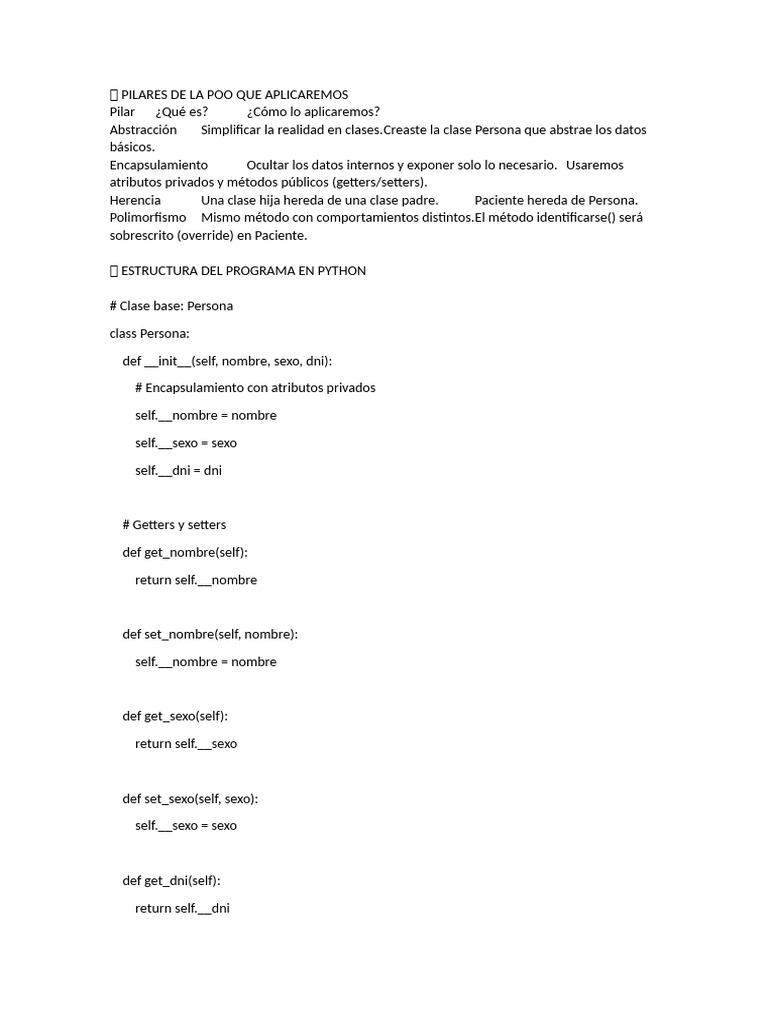 PILARES DE LA POO QUE APLICAREMOS | PDF | Herencia (Programación ...