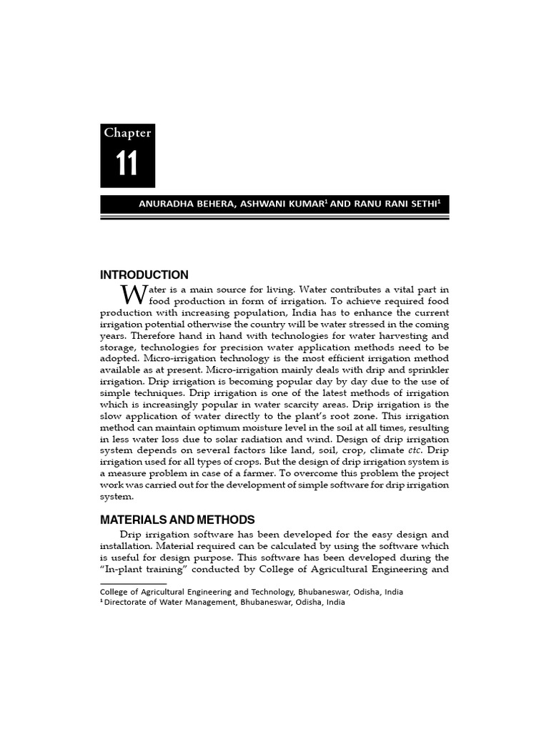 A Simple Design Software For Drip Irrigation System | PDF | Irrigation ...