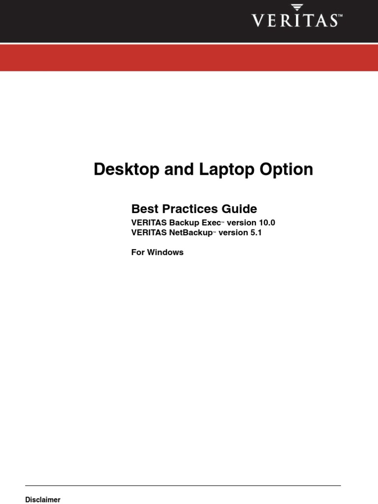 Desktop and Laptop Option Best Practices PDF Backup Computer Network