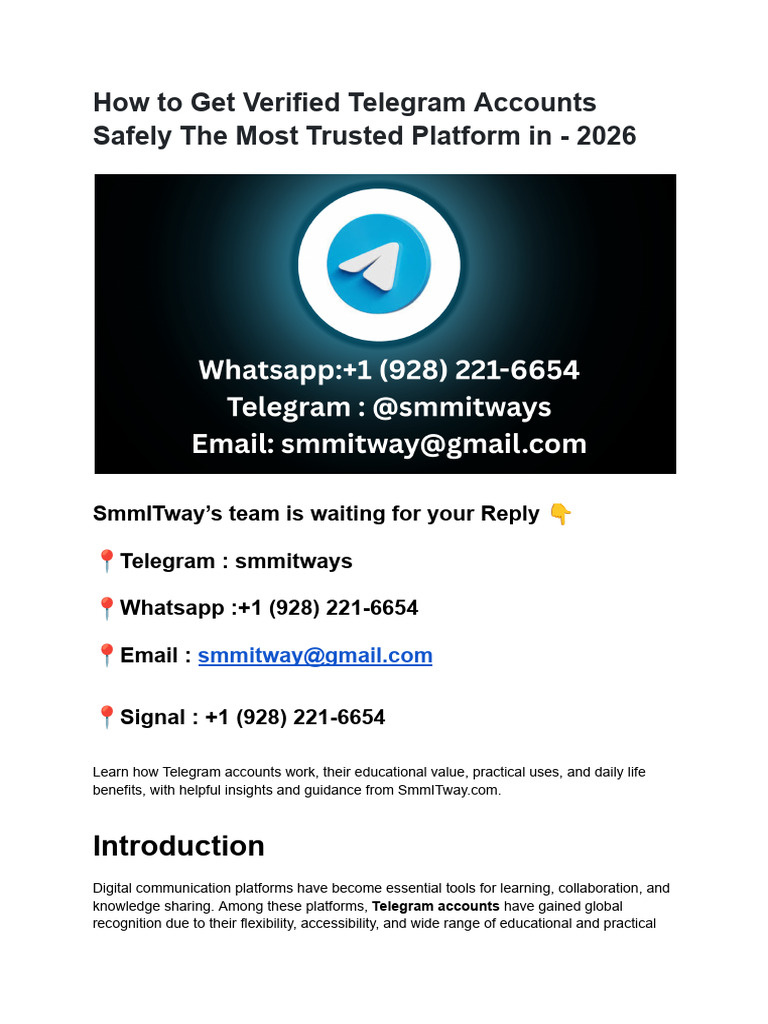 How To Get Verified Telegram Accounts Safely The Most Trusted Platform ...