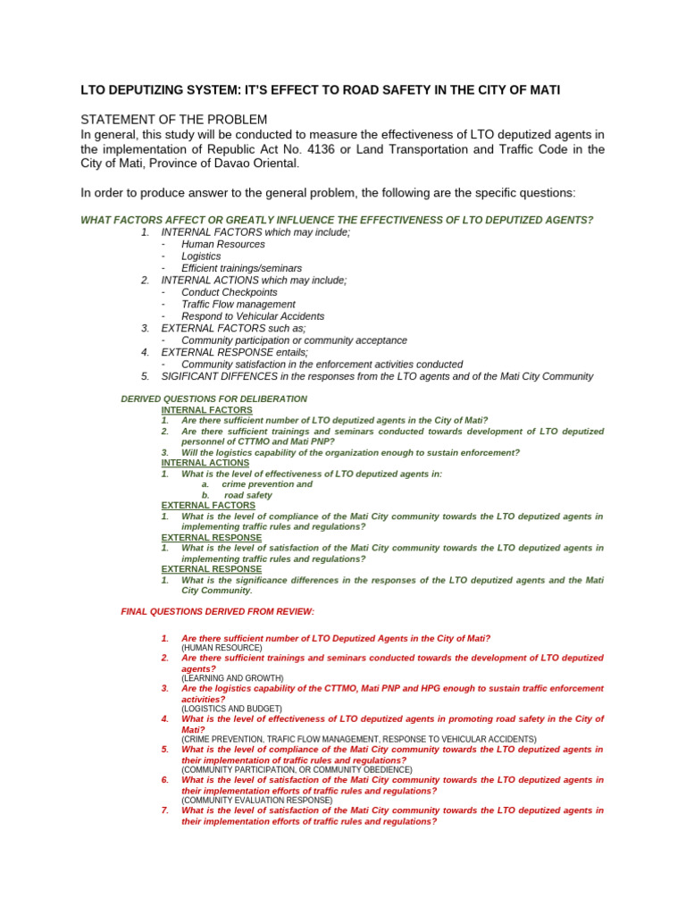 Salient Points For Thesis Writing | PDF | Transport