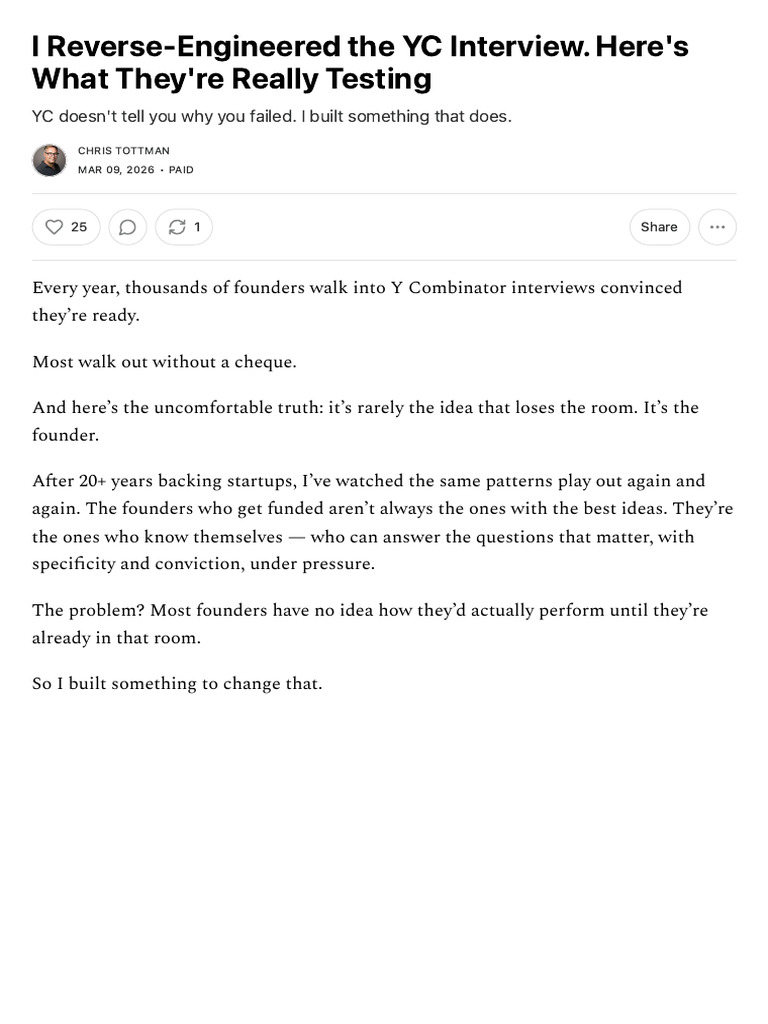 I Reverse-Engineered The YC Interview. Here's What They'Re Really ...
