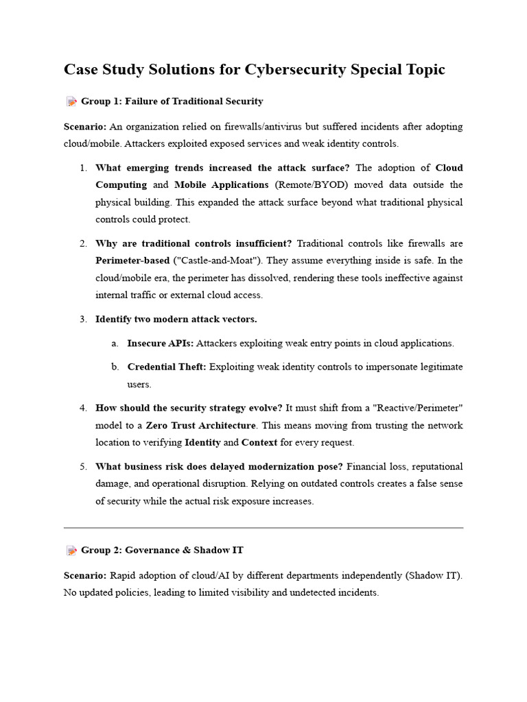 ? Comprehensive Case Study Solutions - 093105 | PDF | Security ...