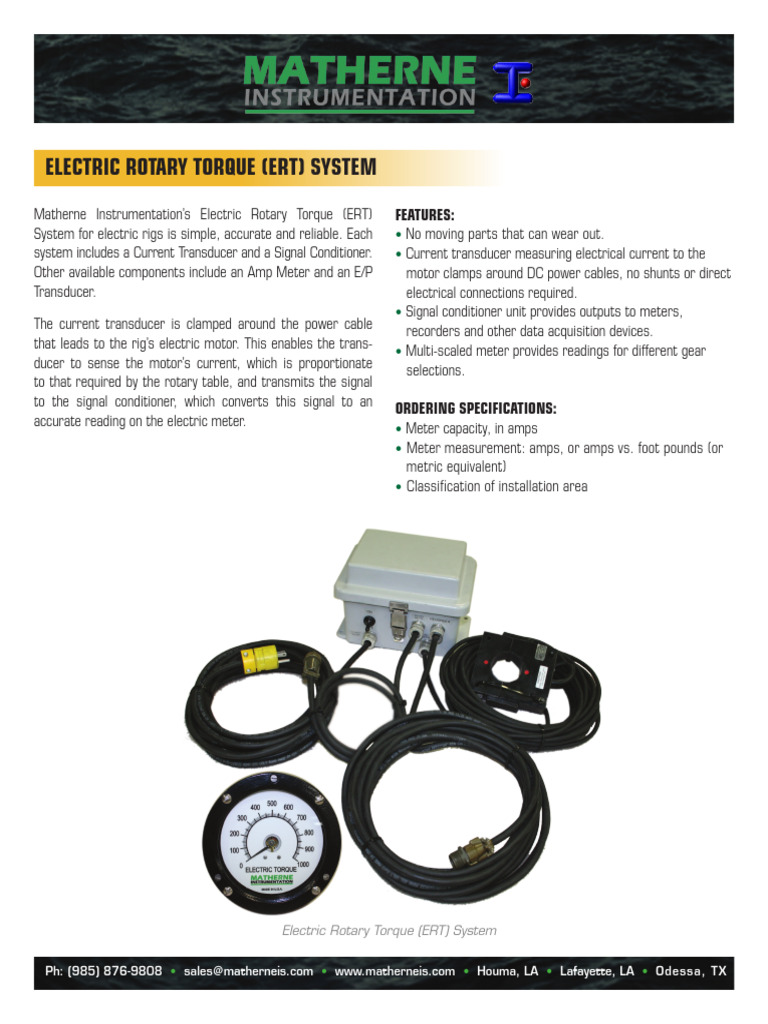 Electric Rotary Torque ERT Brochure Matherne | PDF