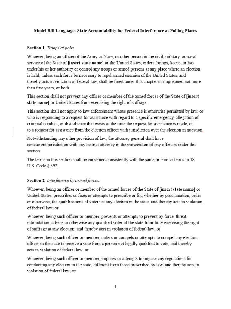 State Accountability Armed Forces Model Bill PB | PDF | Public Law ...
