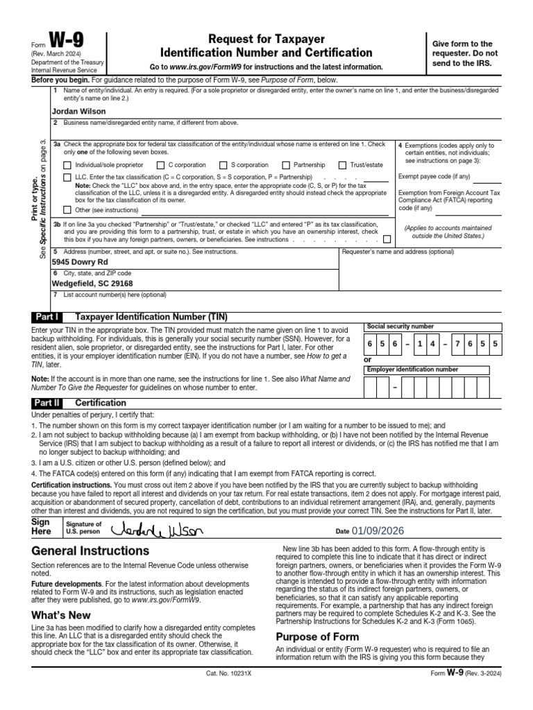 Form W-9 | PDF | Limited Liability Company | Social Security Number