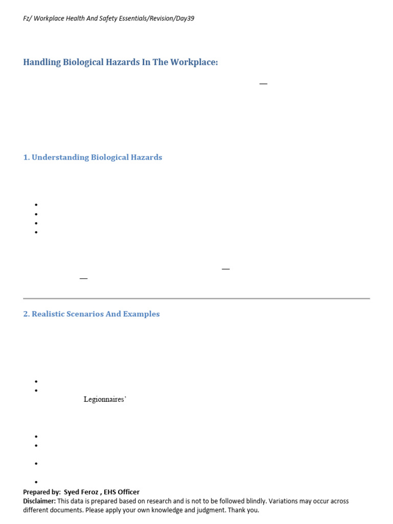 Biological Hazards | PDF | Personal Protective Equipment | Occupational ...