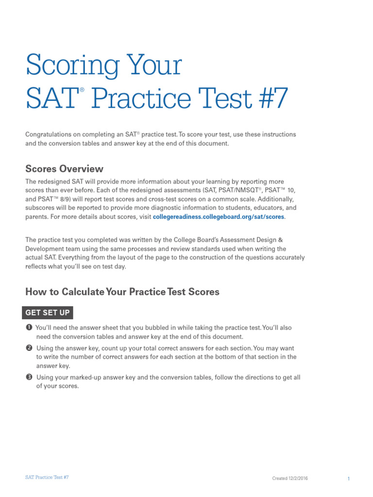 K2 5MSA07 Scoring | PDF | Sat | Mathematics