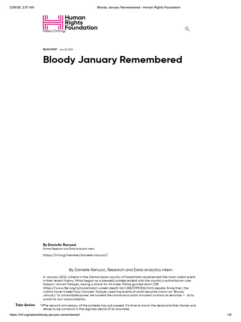 Bloody January Remembered - Human Rights Foundation | PDF
