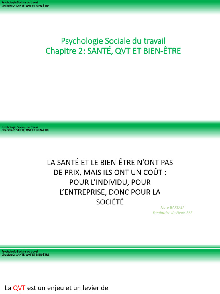 Santé, QVT Et Bien-Être | PDF | Bien-être | Business