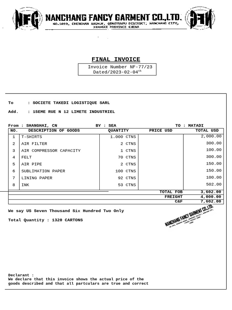 Final Invoice | PDF