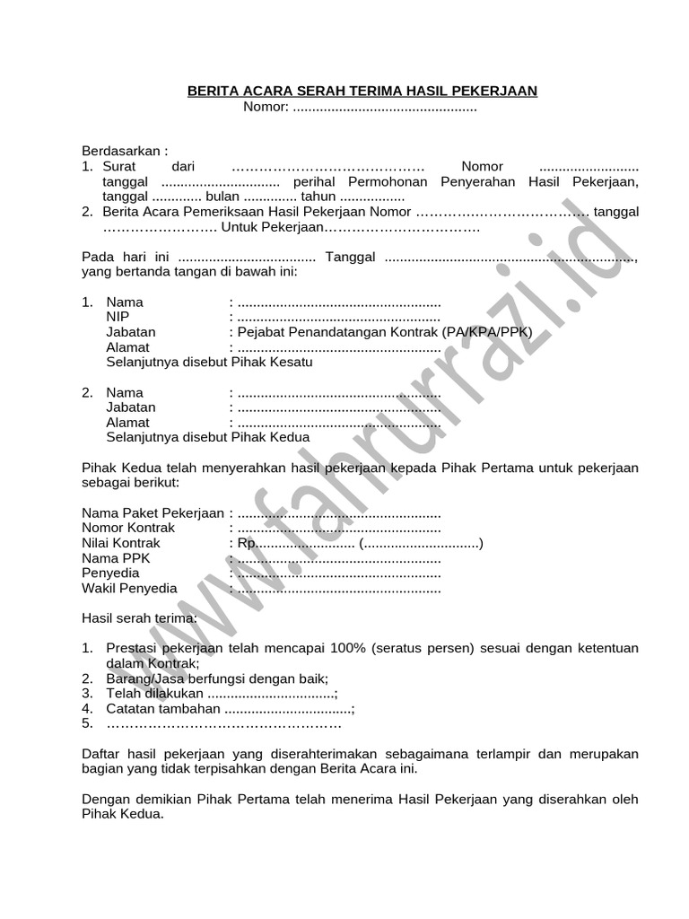 Contoh BAST | PDF