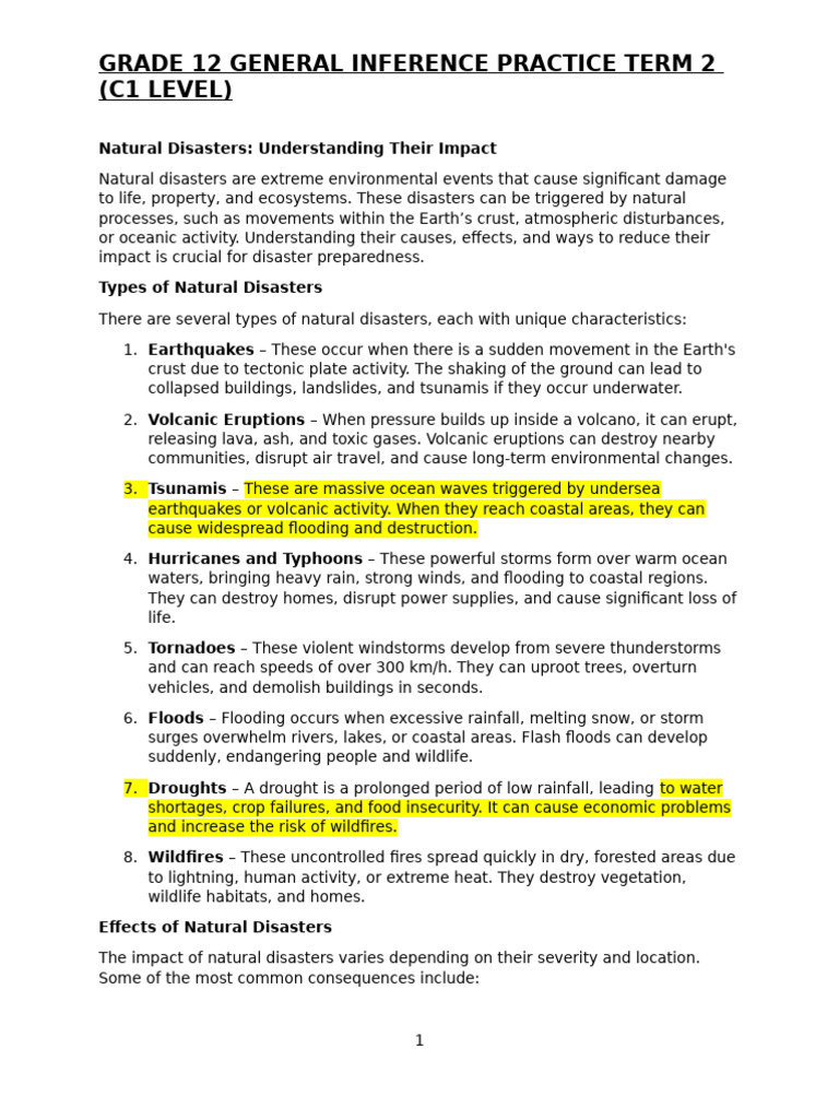 12 Gen Inference Practice 2 | PDF | Natural Disasters | Flood