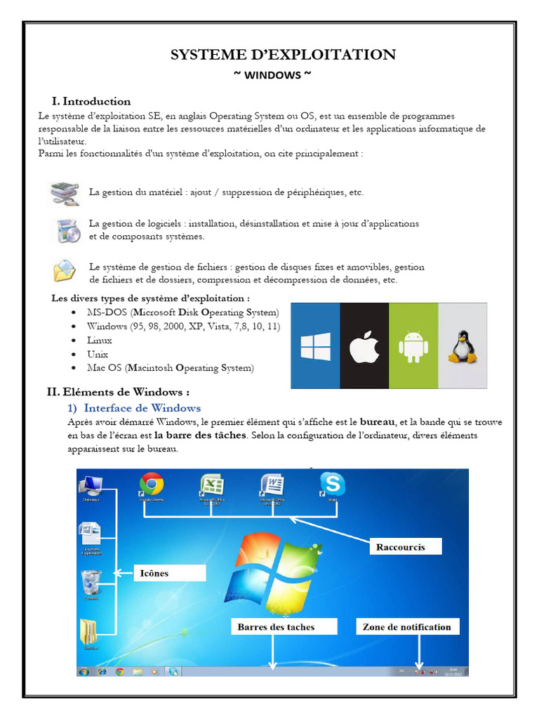 Systeme D'Exploitation: Windows | PDF | Système d'exploitation ...