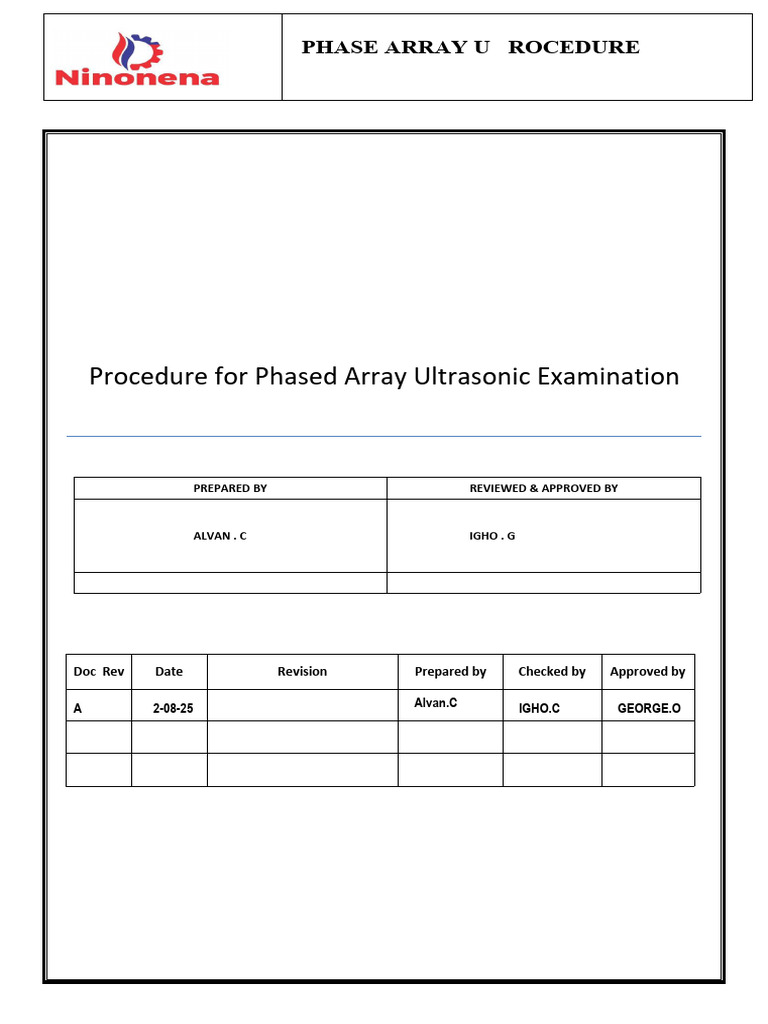 NISL - Phase Array Ultrasonic Testing (PAUT) - Procedure | PDF ...