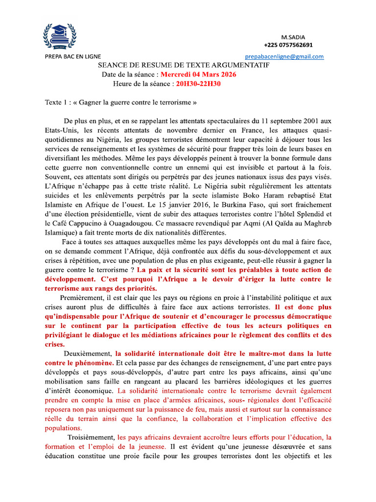 Prise de Notes Resume de Texte | PDF