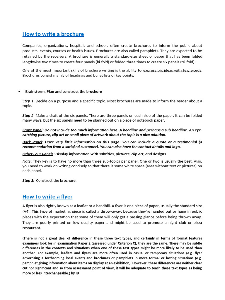How to Write a Brochure | PDF