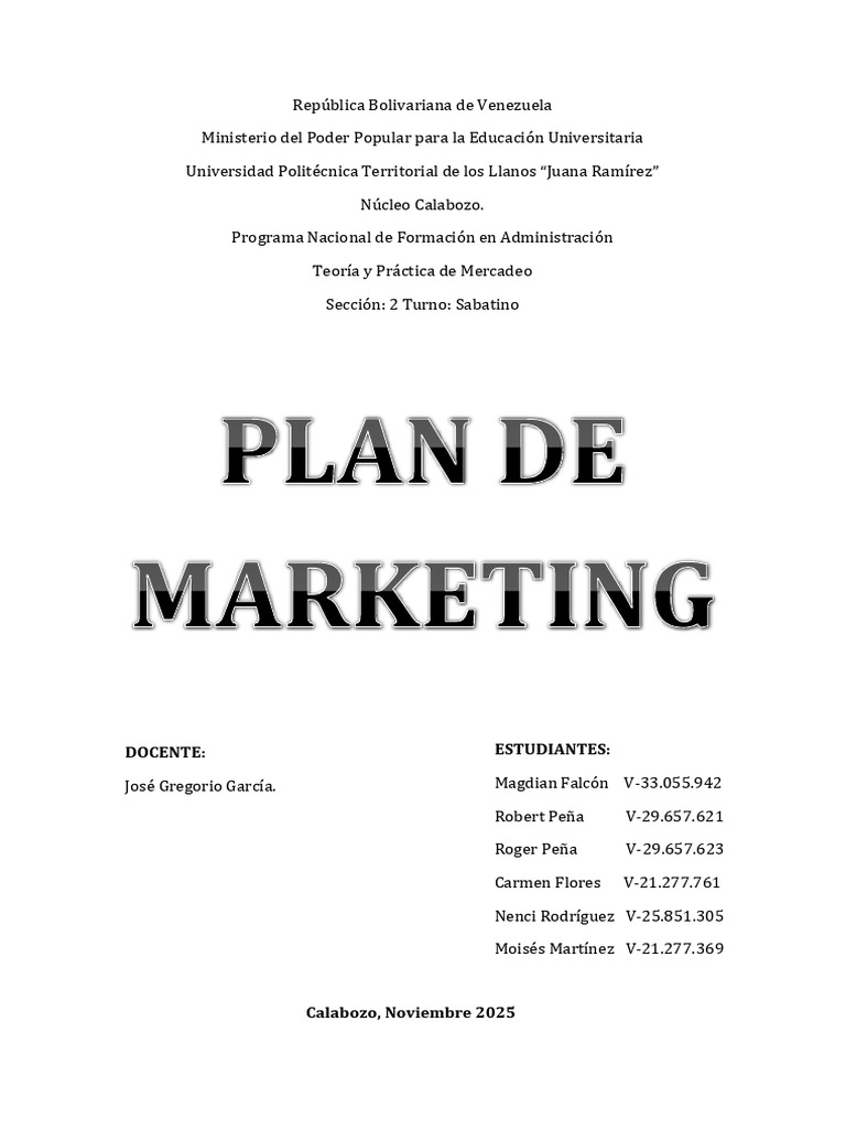 Plan de Marketing | PDF | Marketing | Business