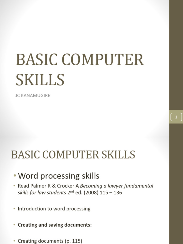 Basic Computer Skills | PDF